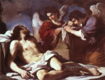 Engel Weeping über dem toten Christus Guercino Ölgemälde